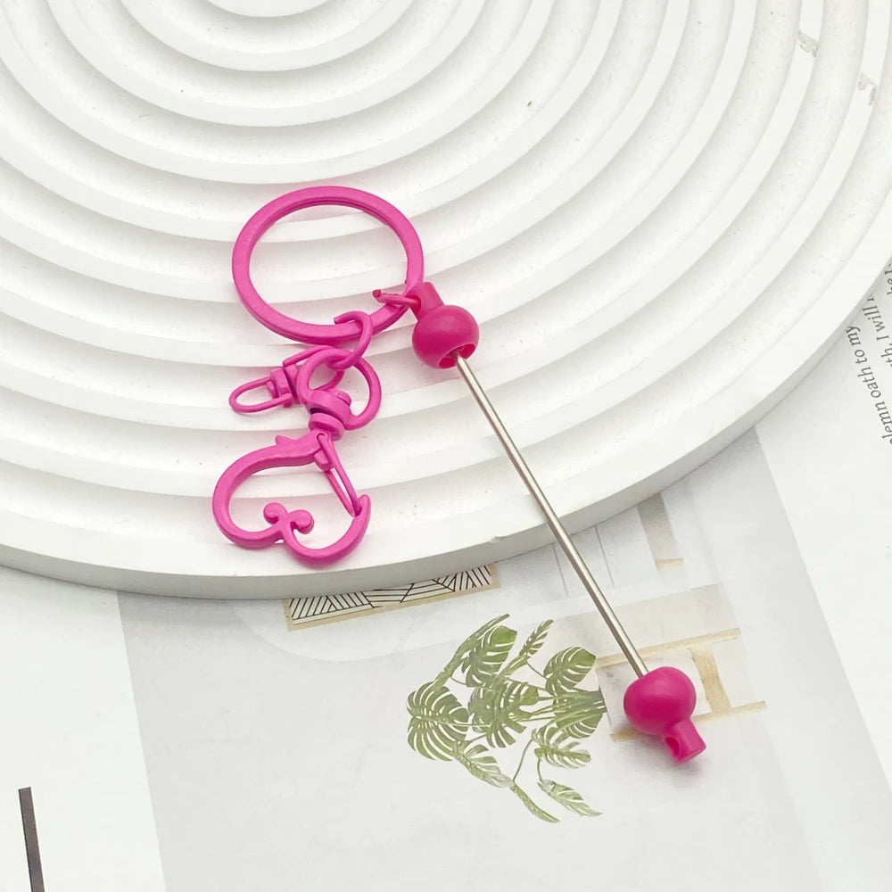 Beadable Heart Metal Keychain for DIY