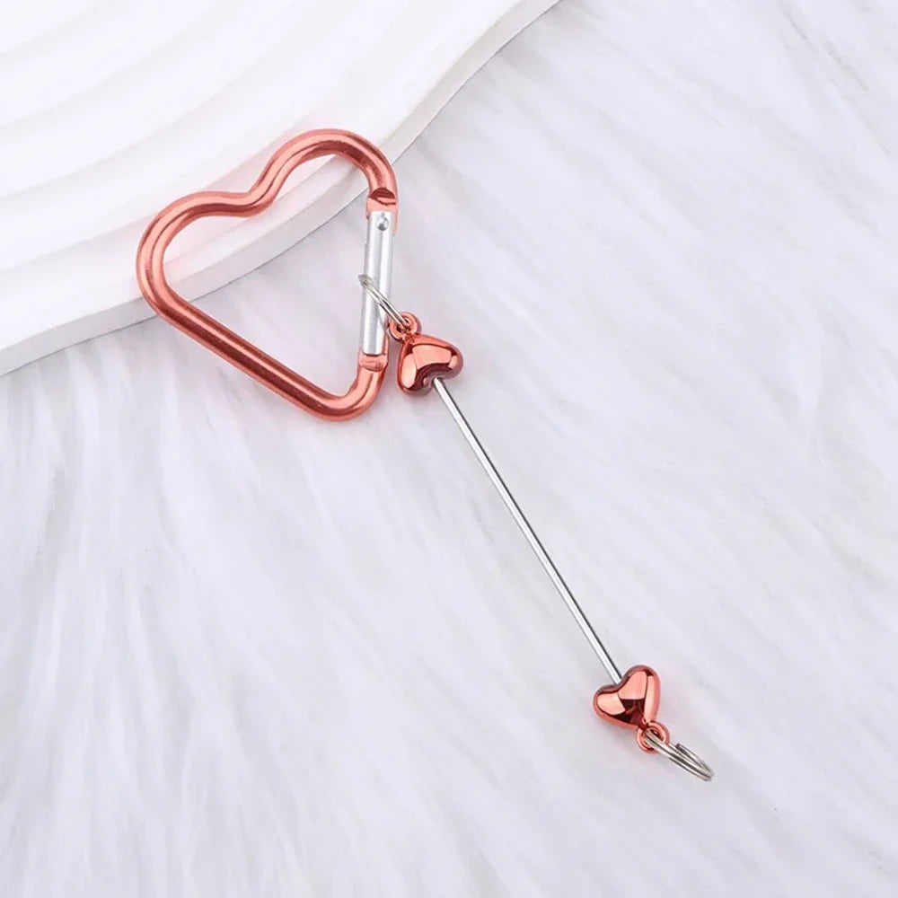 Beadable Heart Plastic Keychain for DIY