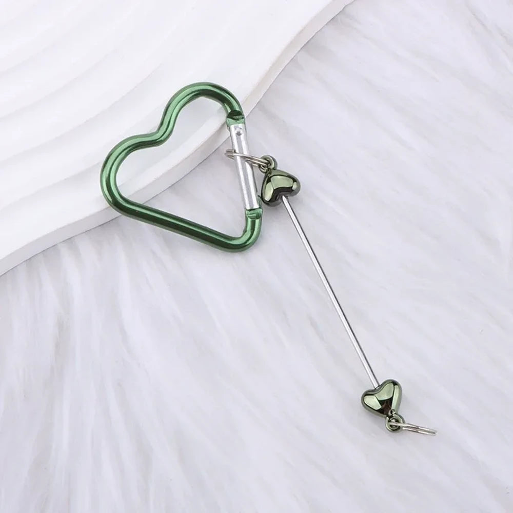 Beadable Heart Plastic Keychain for DIY