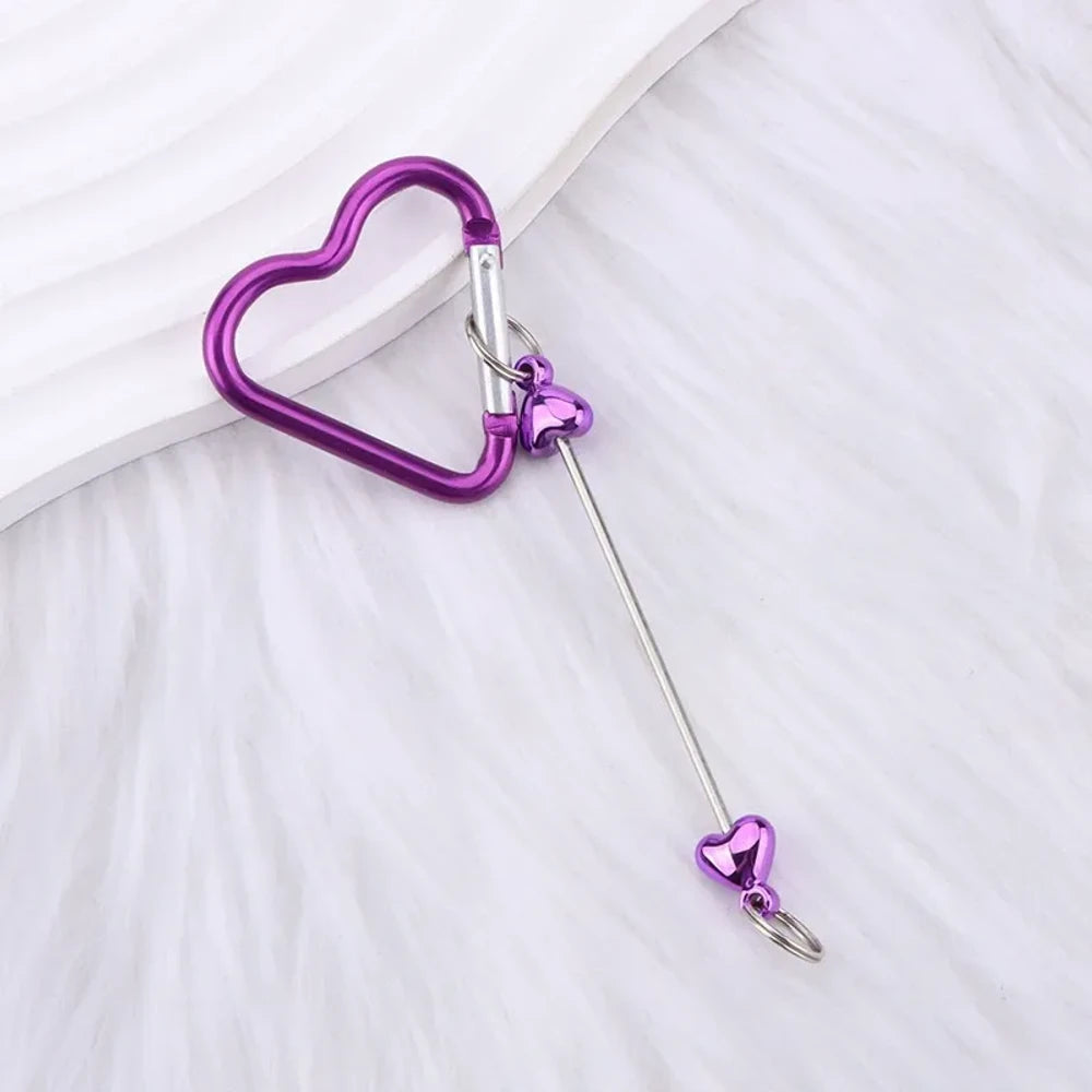 Beadable Heart Plastic Keychain for DIY