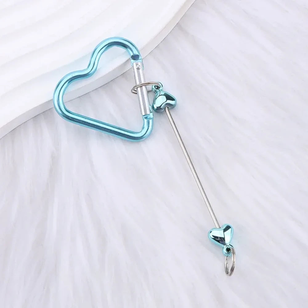 Beadable Heart Plastic Keychain for DIY