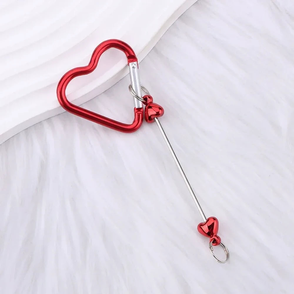 Beadable Heart Plastic Keychain for DIY