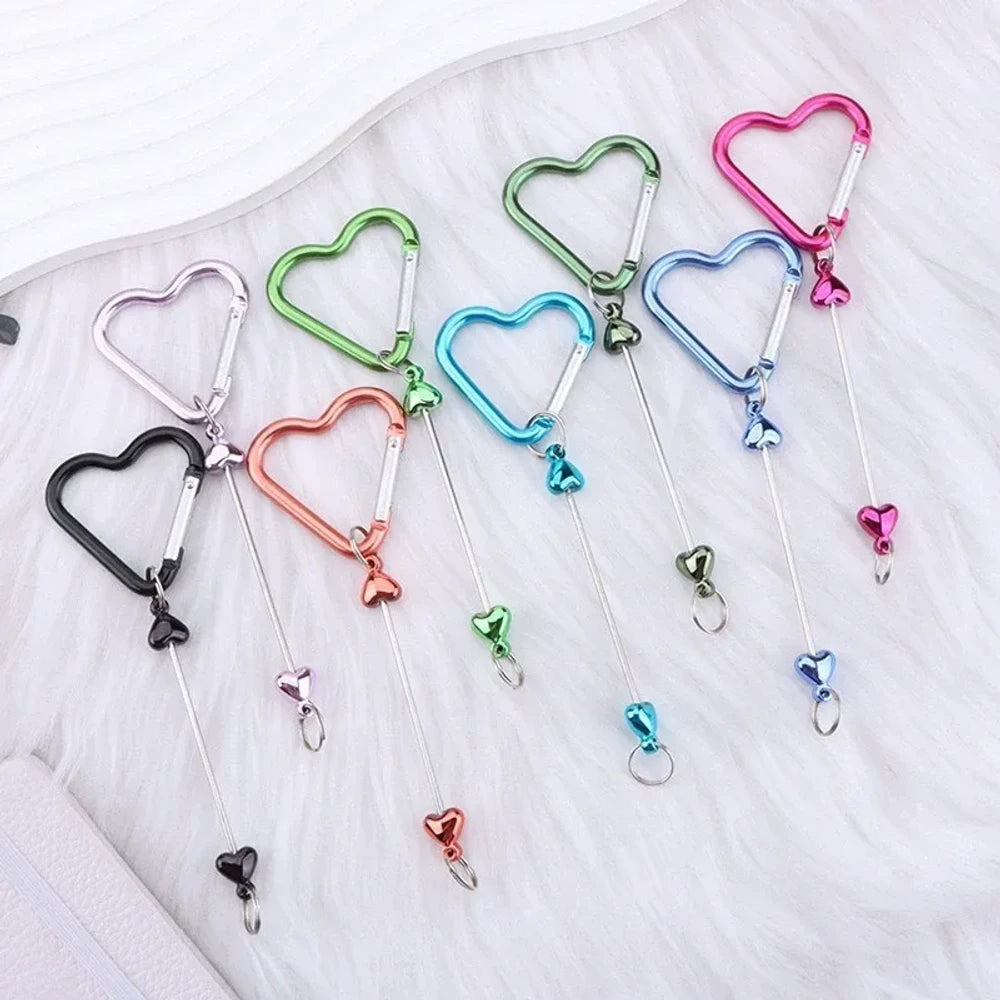Beadable Heart Plastic Keychain for DIY