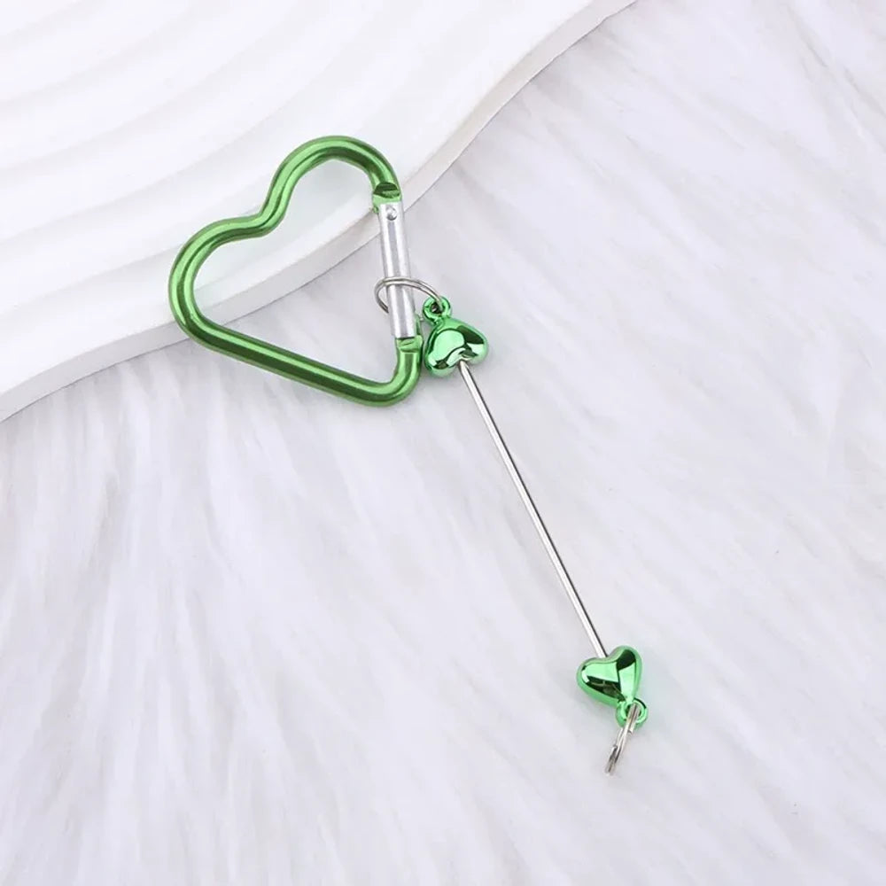Beadable Heart Plastic Keychain for DIY