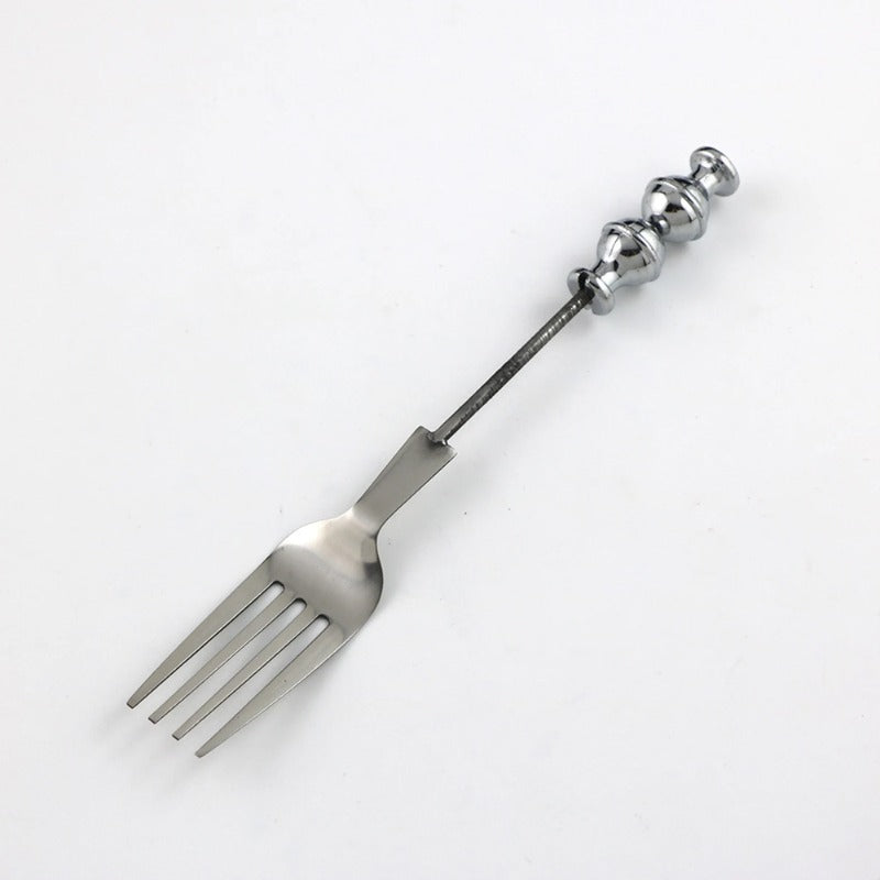 Creative DIY Beaded Stainless Steel Simple Everyday Cutlery Fork Cutlery Spoon-2PCS