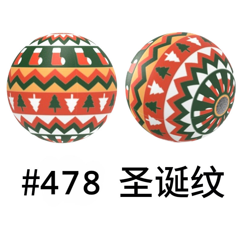 16mm Colorful Silicone Water Transfer Beads Print Silicone Beads-50PCS