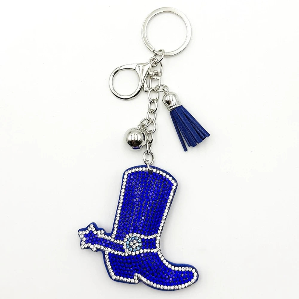 Boots Rhinestone Keychain for DIY