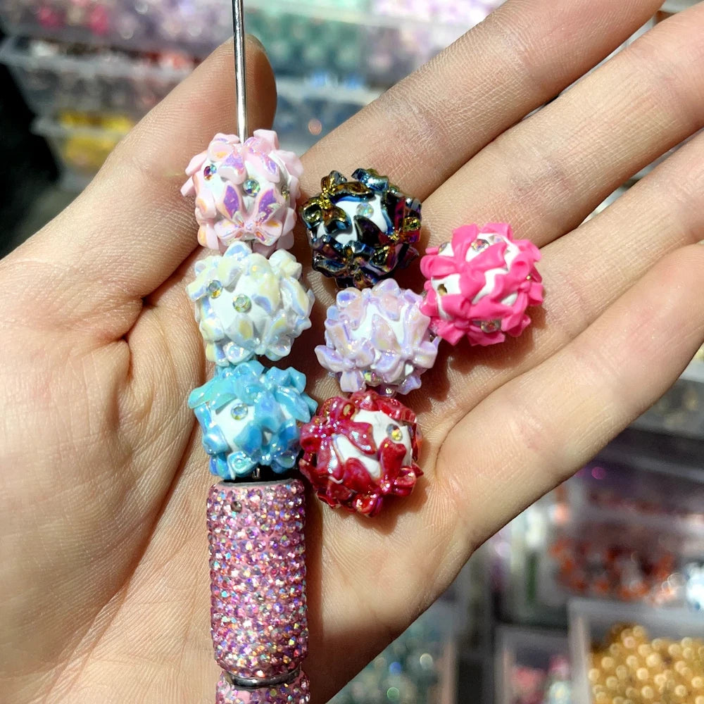 Bowtie and Mini Rhinestones Clay DIY Fancy Beads-Random Mixed