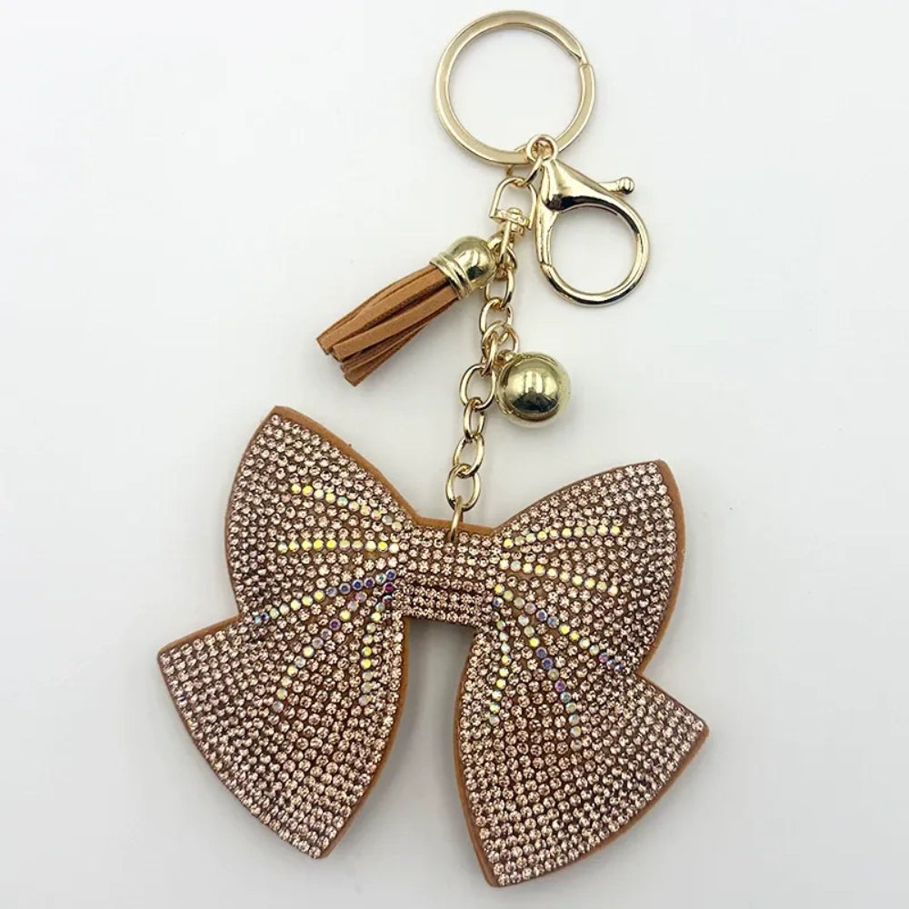 Bowtie Rhinestone Keychain for DIY