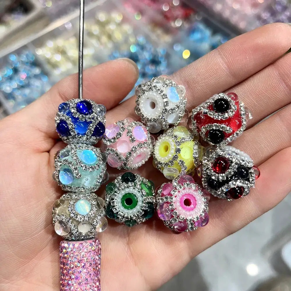 Bubble Pearls Loop Rhinestone Chain Acrylic DIY Fancy Beads-Random Mixed