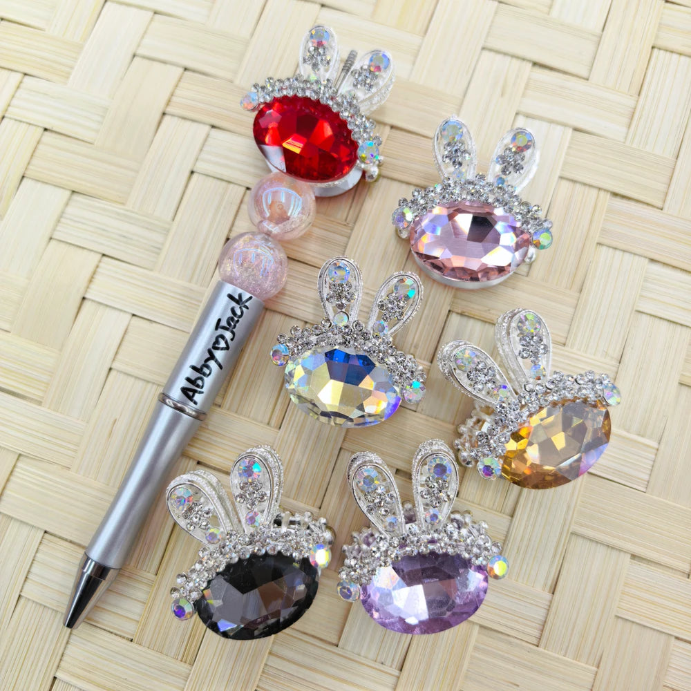 Bunny with Rhinestone Metal Beads