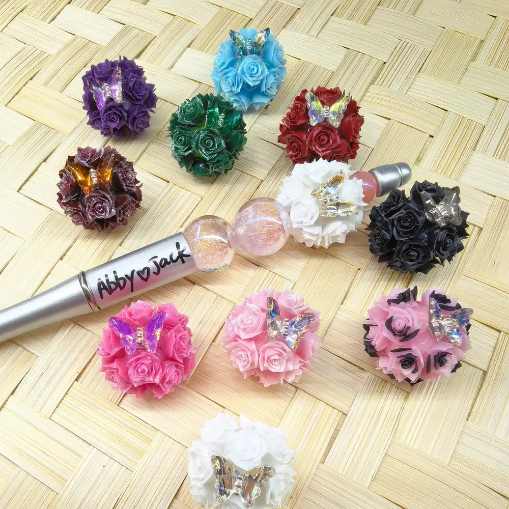 Butterfly and Roses Clay DIY Fancy Beads
