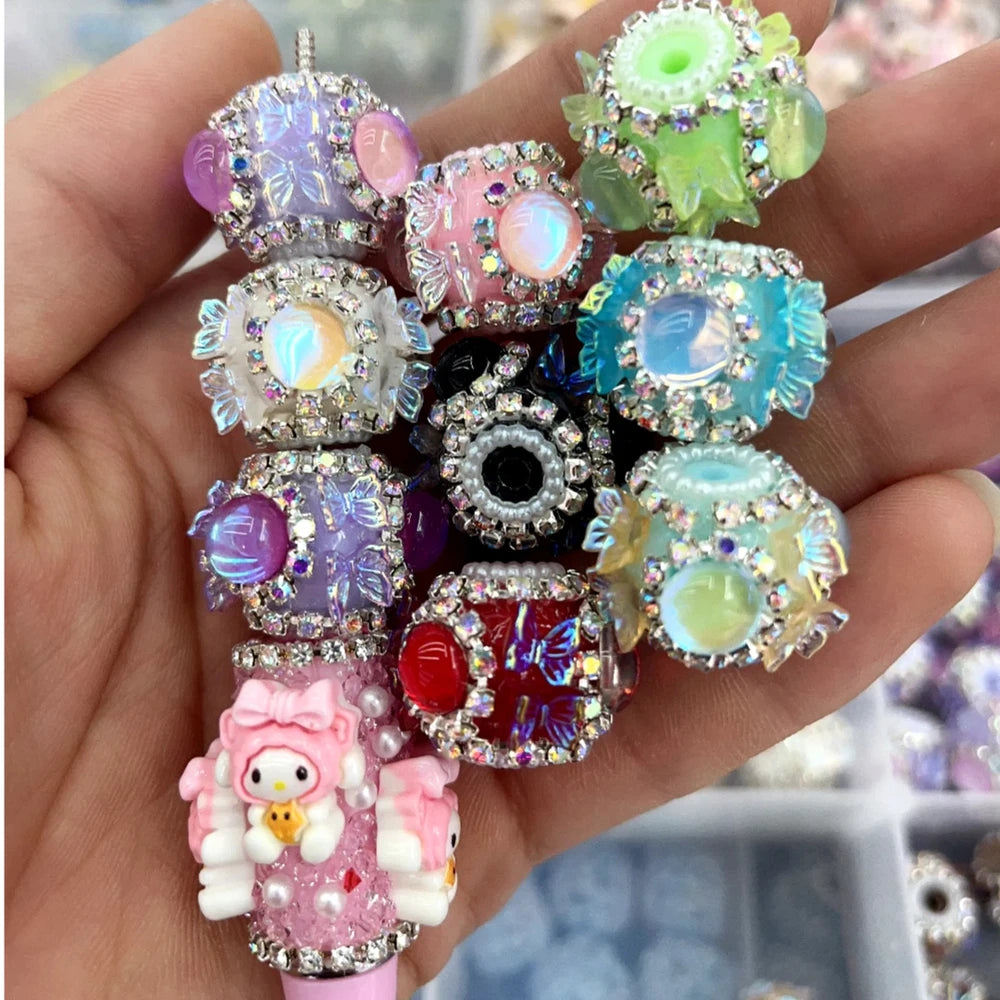 Butterfly Pearls Rhinestone Chain Acrylic DIY Fancy Beads-Random Mixed