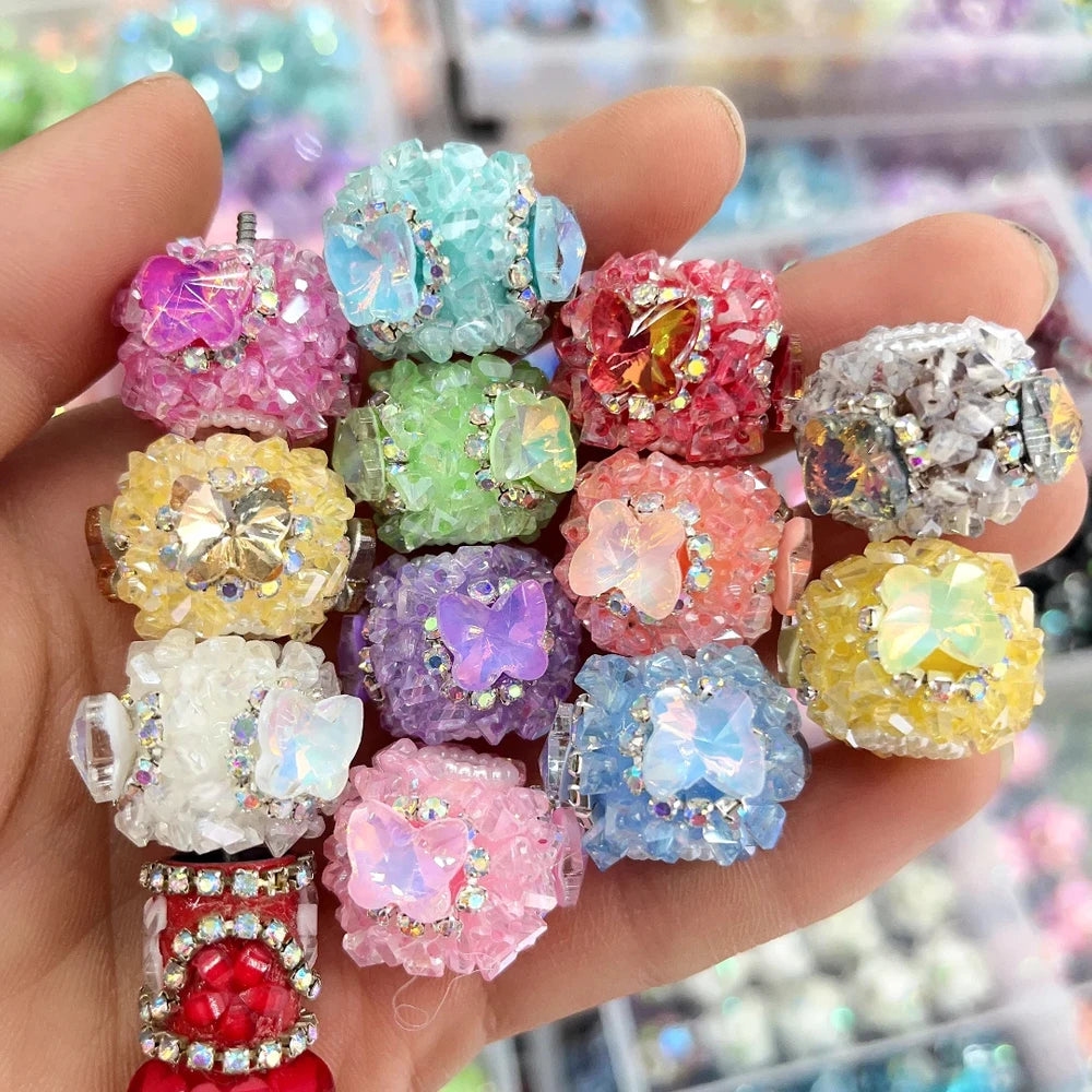 Butterfly Pearls Rhinestone Chain Sugar Acrylic DIY Fancy Beads-Random Mixed