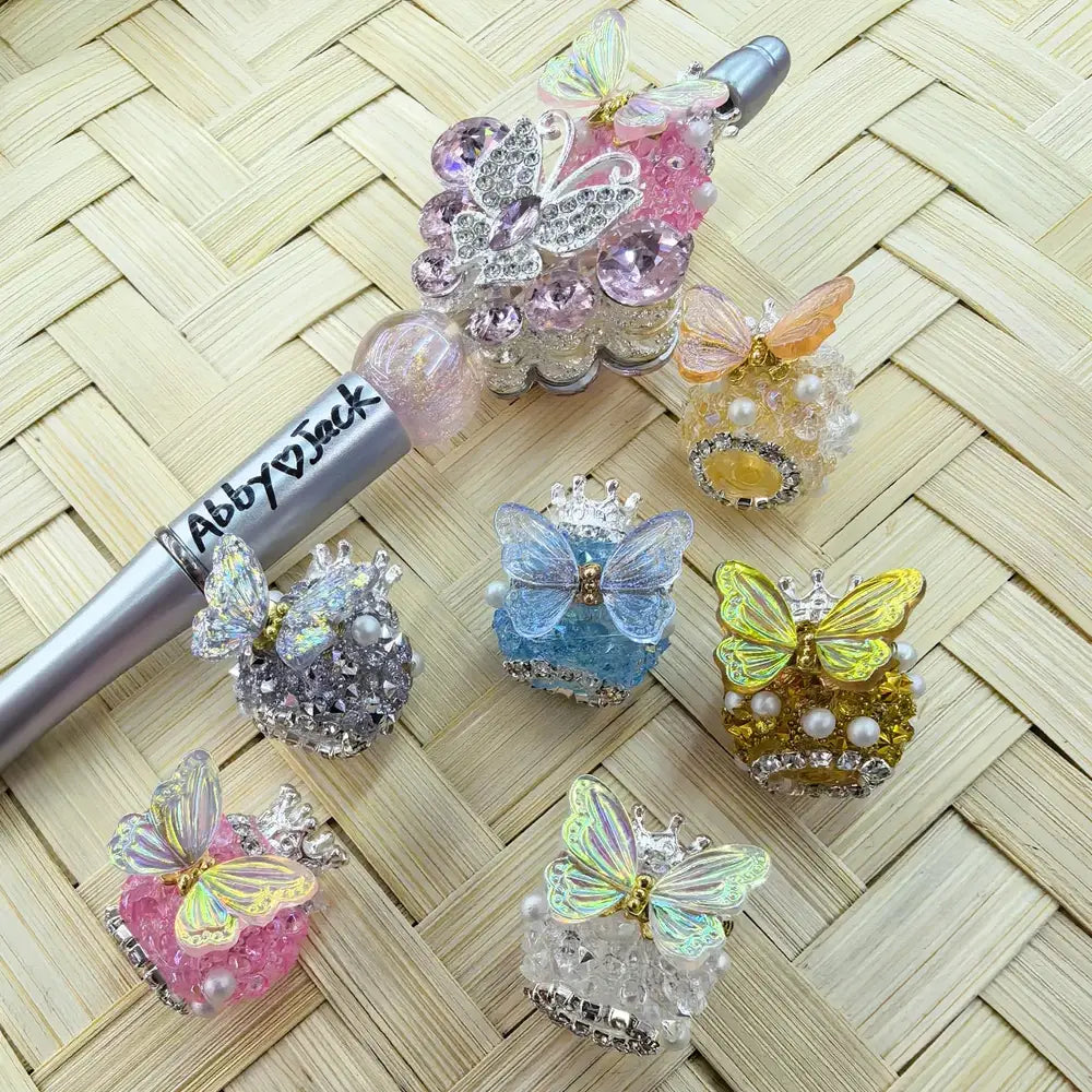 Butterfly Rhinestone Chain Crown Pearls Sugar Acrylic DIY Fancy Beads