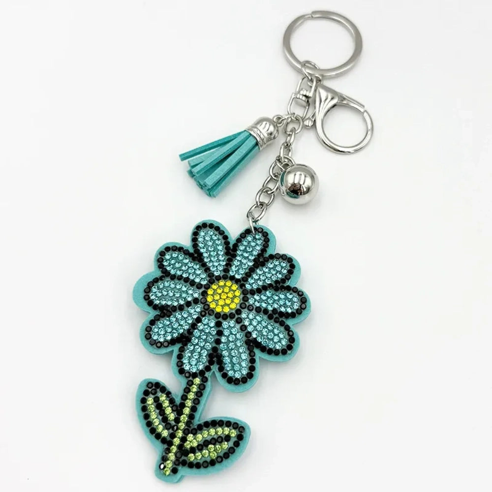 Flower Rhinestone Keychain for DIY