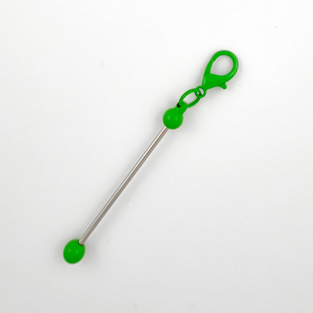 Creative Beadable Bar Mini Metal DIY Beadable Keychains-2PCS