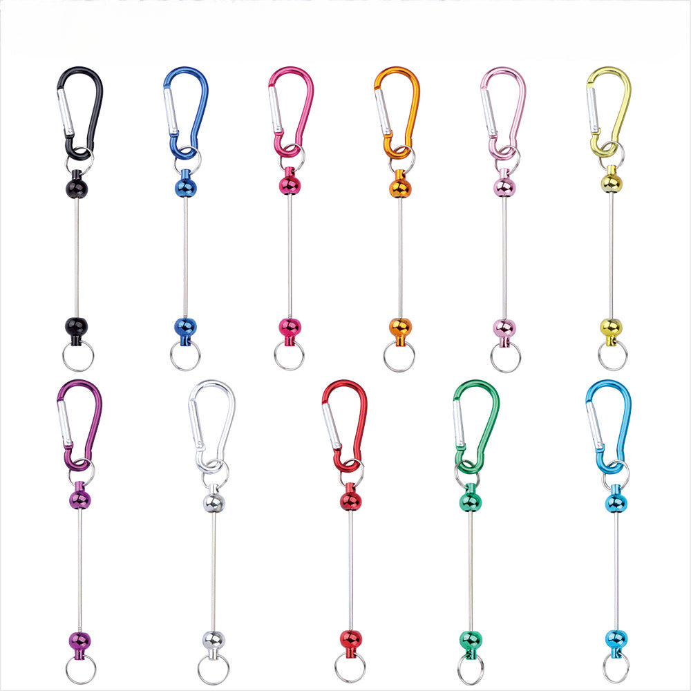 Creative Beadable Metal Hook Keychain-2PCS