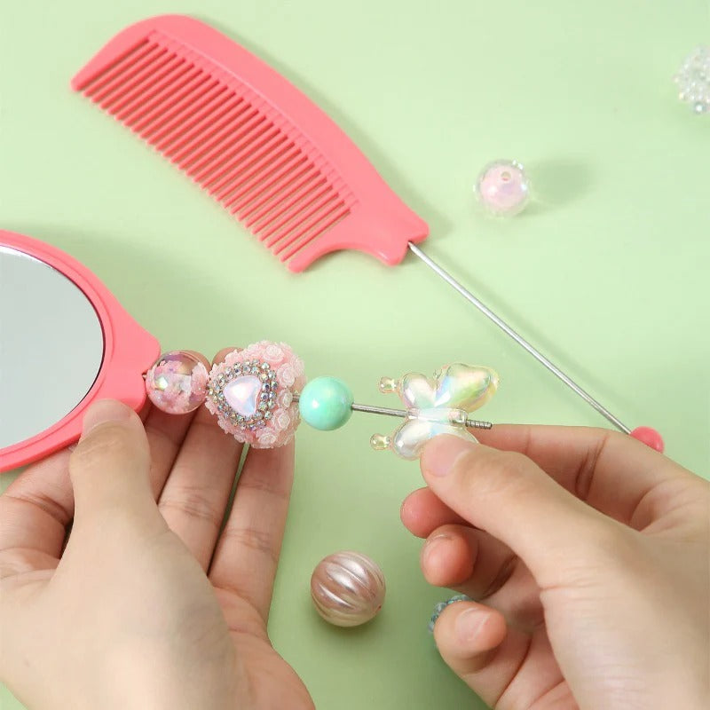 Creative Cartoon Cute Solid Color Portable Color Comb Mirror Set-1 SET