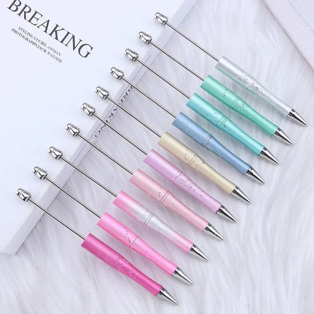 Relif Silver Crack Design in Solid Color Beadable Plastic Ballpoint Pen for DIY