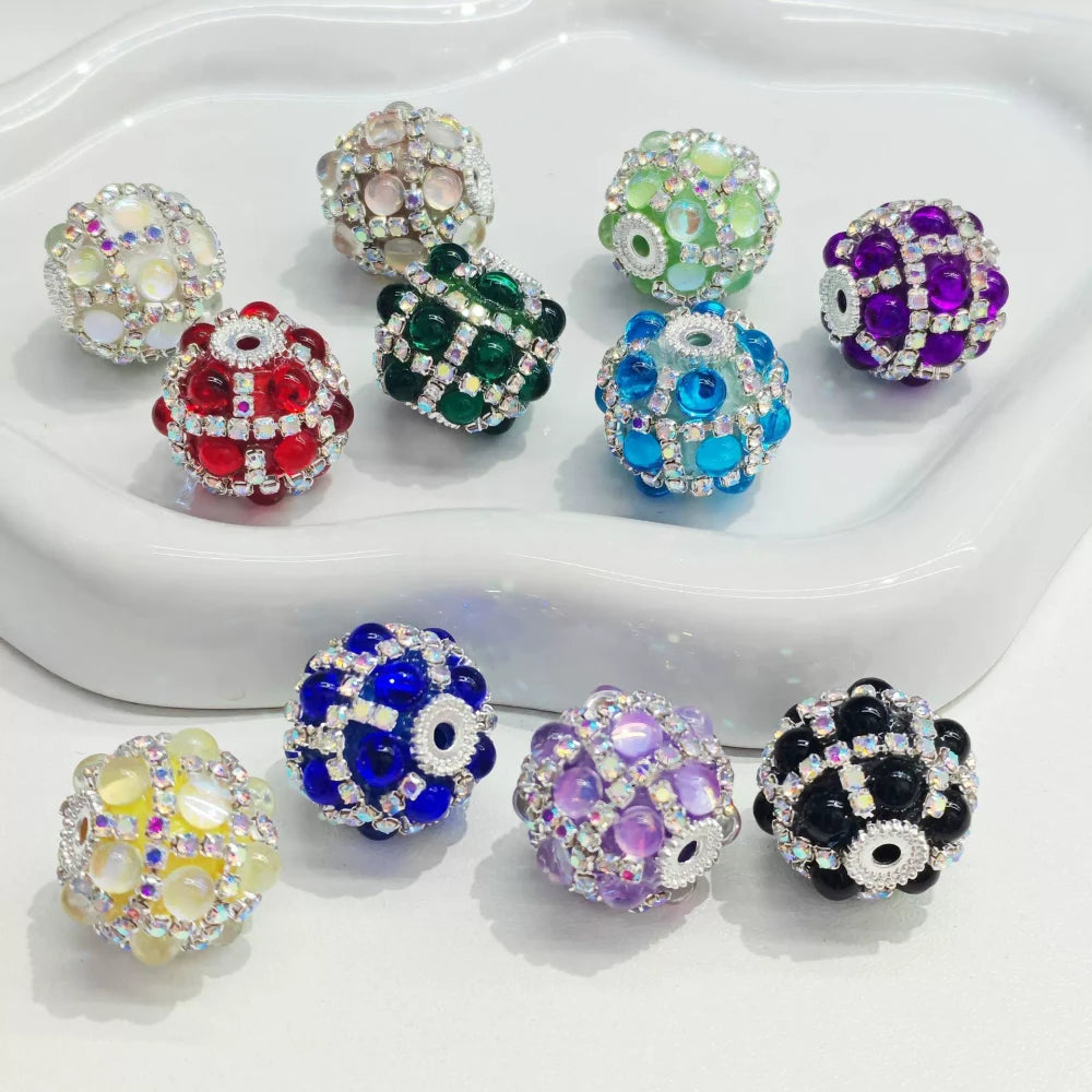 Cat Eye Rhinestone and Rhinestone Chain Acrylic DIY Fancy Beads-Random Mixed