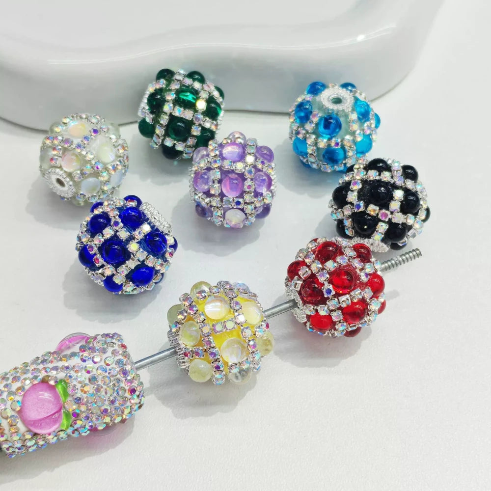 Cat Eye Rhinestone and Rhinestone Chain Acrylic DIY Fancy Beads-Random Mixed