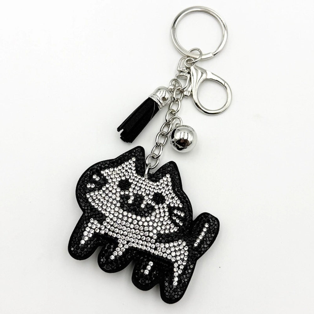 Cat Rhinestone Keychain for DIY