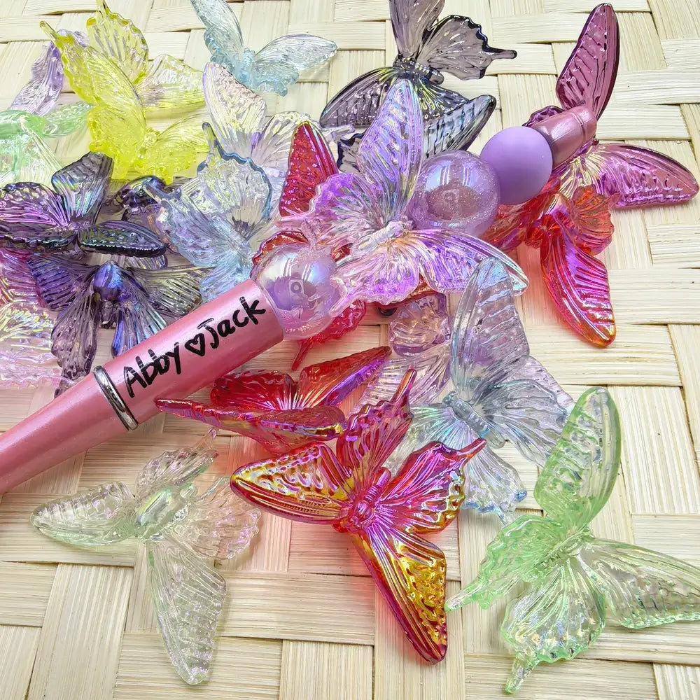 Clear Butterfly Acrylic Beads