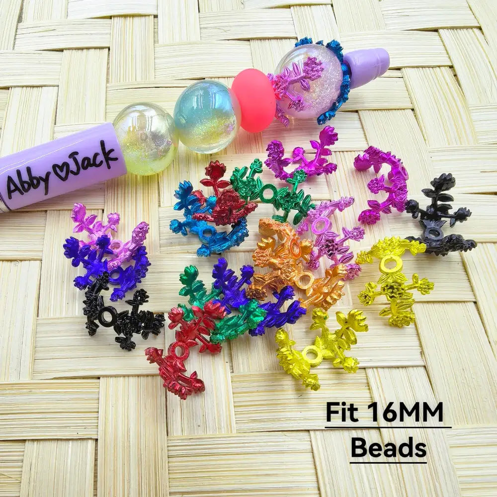 Colorful Metal Rose Bead Caps Cages in Solid Colors, 16MM -Random Mix