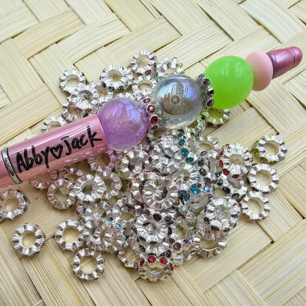 Colorful Rhinestones Wavy Metal Spacer