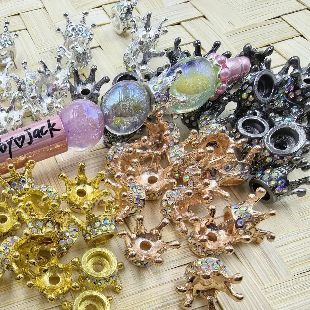 Crown AB Bead Caps Cages