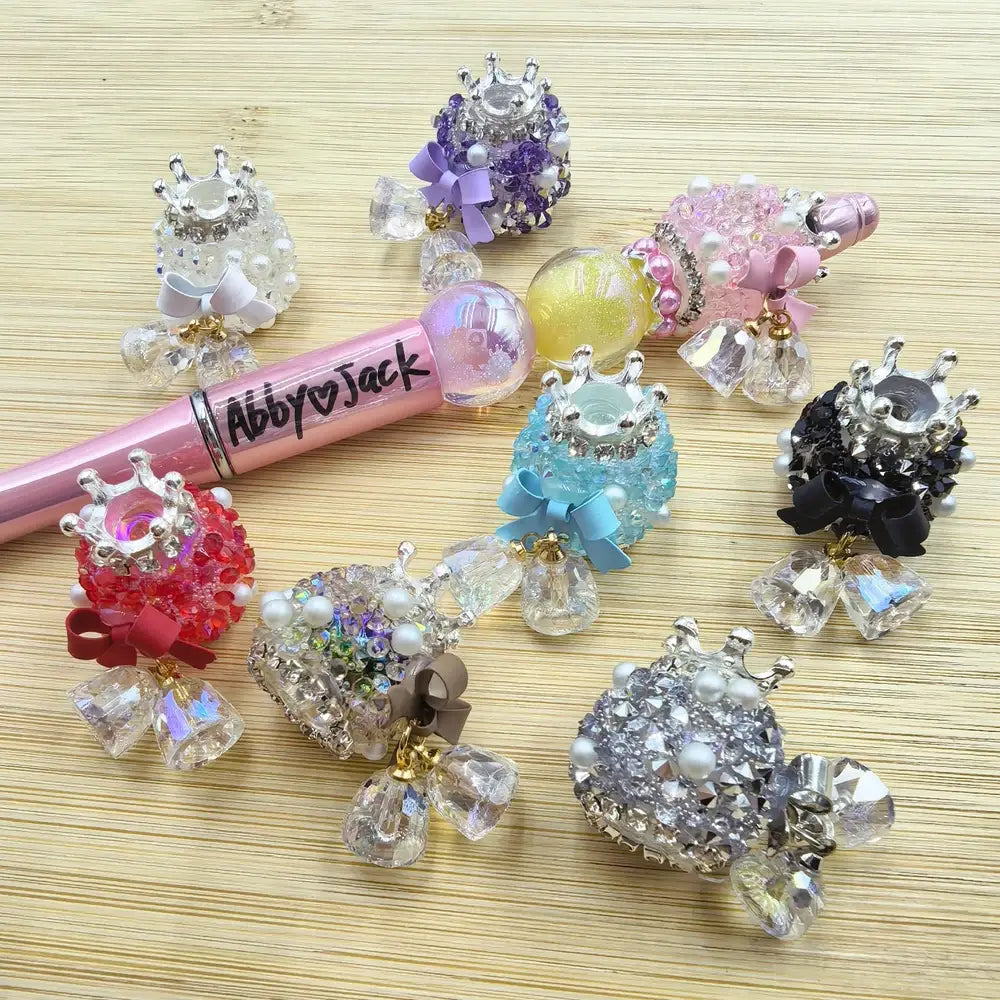 Crown Bowtie Pearls Bell Pendant Sugar Acrylic DIY Fancy Beads