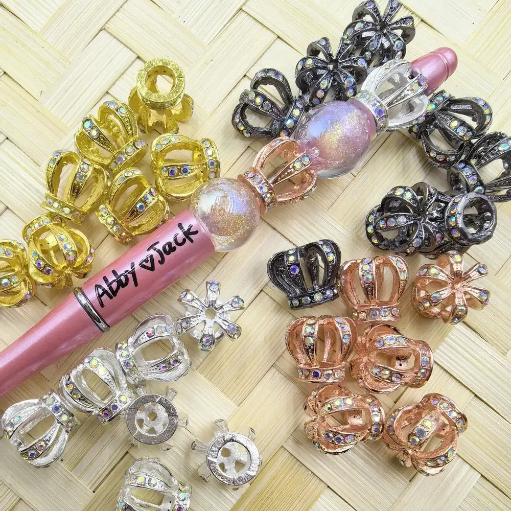 Crown with Rhinestones Metal Spacer