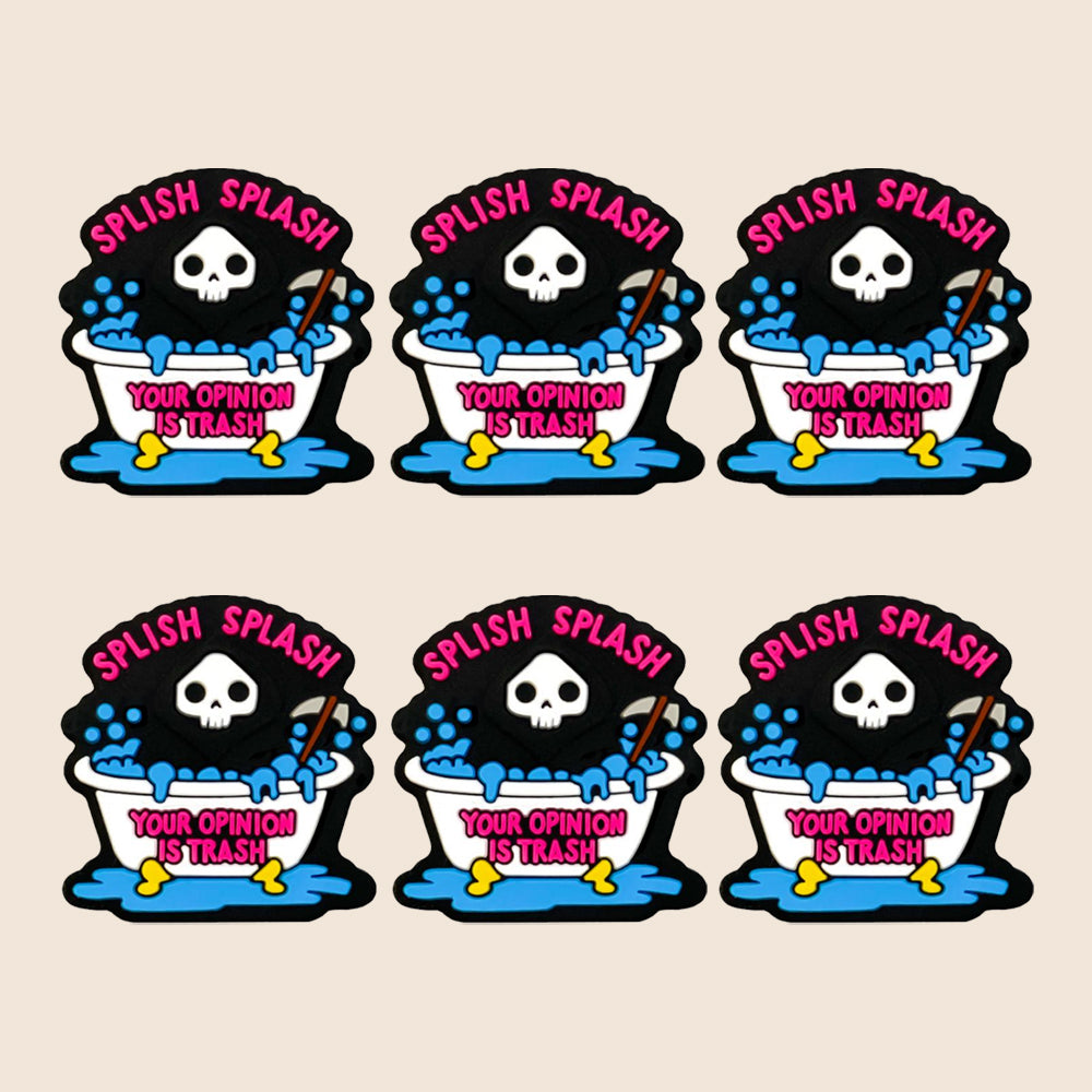 Cartoon Halloween Bubble Bath Skull Pattern Silicone Beads-10PCS