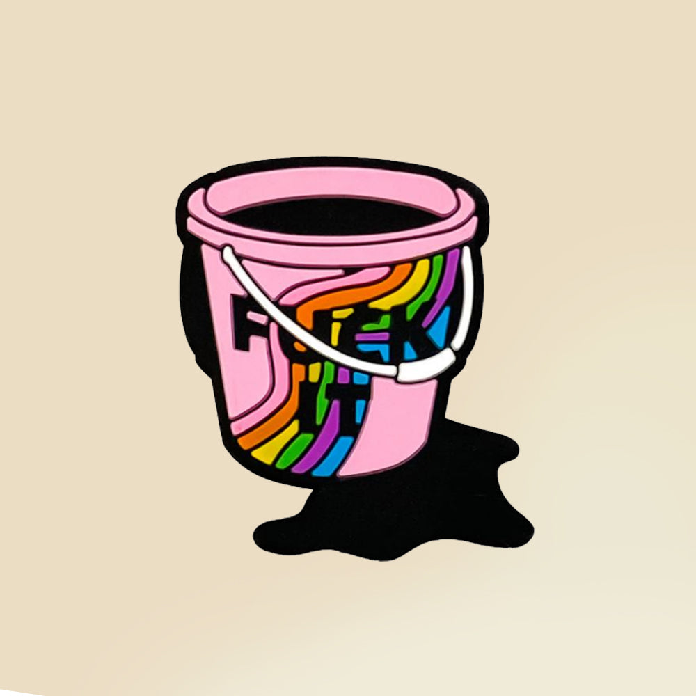 Cartoon Alphabet Paint Bucket Silicone Beads-10PCS