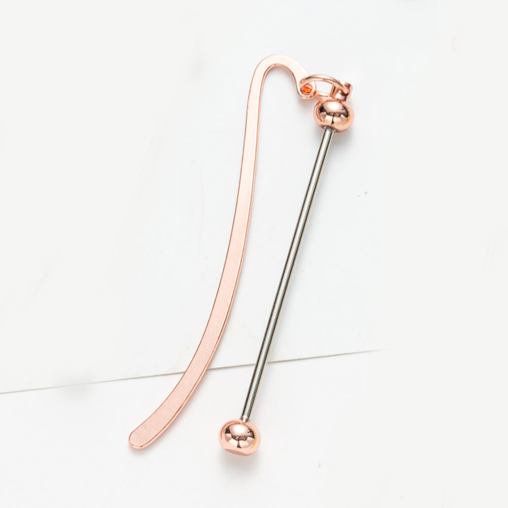 Creative Solid Color Beadable Bookmarks Metal DIY for Beadable Bar-2PCS