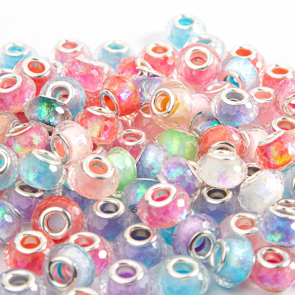 Diamond Cut Shap Acrylic Big Hole Spacer