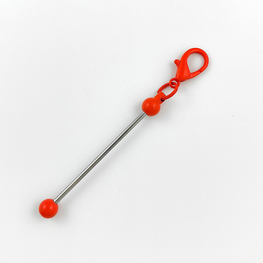 Creative Beadable Bar Mini Metal DIY Beadable Keychains-2PCS