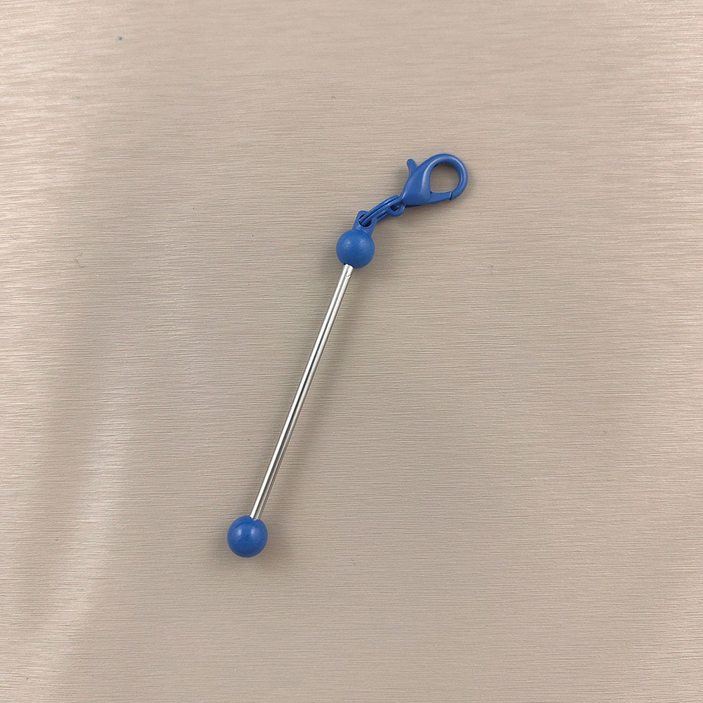 Creative Beadable Bar Mini Metal DIY Beadable Keychains-2PCS