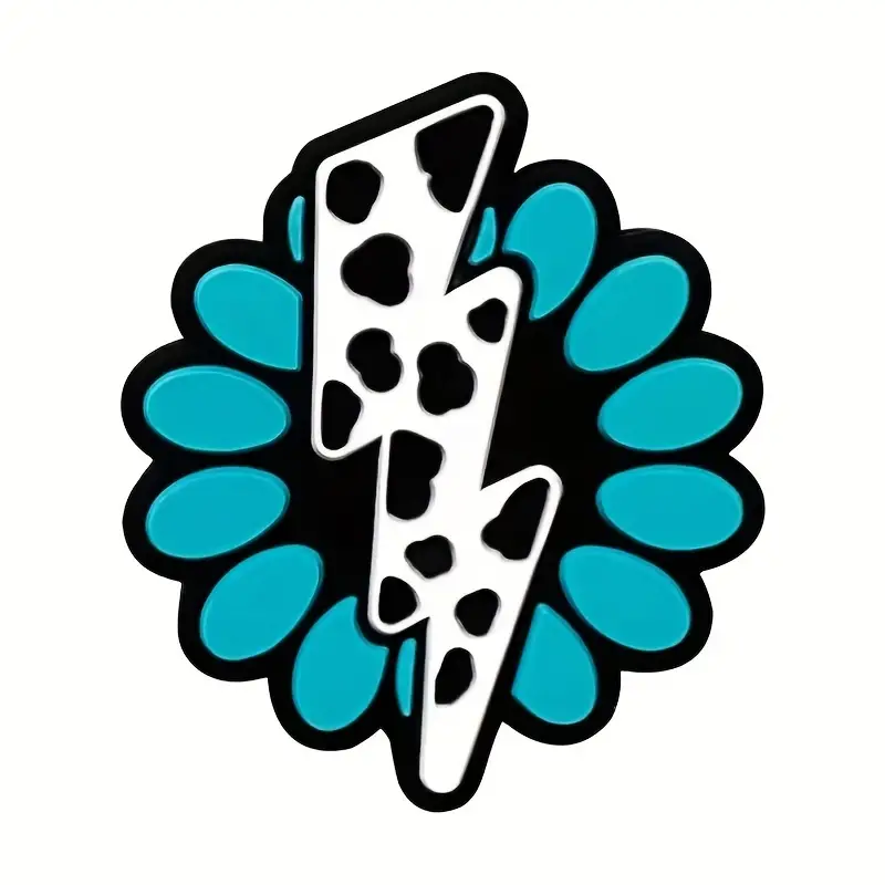 Cartoon Milk Pattern Flower Silicone Beads-10PCS