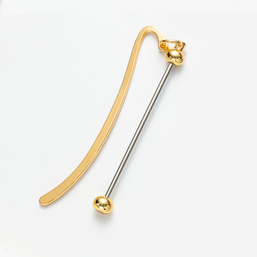 Creative Solid Color Beadable Bookmarks Metal DIY for Beadable Bar-2PCS