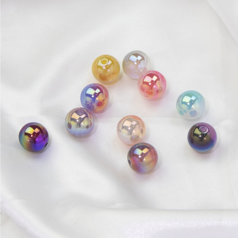 Starry Sky Two-color Gilded Round Beads-50PCS