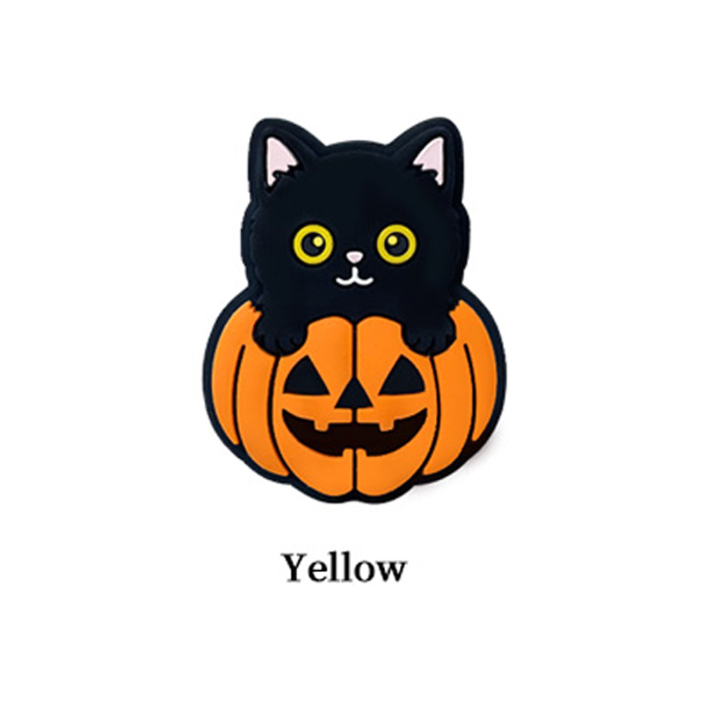 Cartoon Cute Halloween Pumpkin Kitten Silicone Beads-10PCS