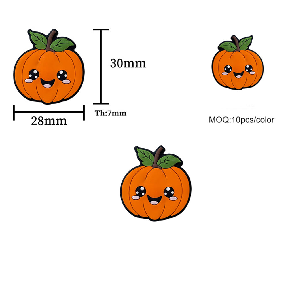 Cartoon Cute Little Pumpkin Silicone Beads-10PCS