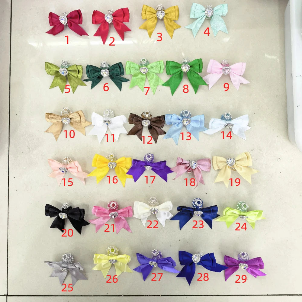 Fabric Bowtie Crown Heart Rhinestone Pearls Sugar Acrylic DIY Fancy Beads