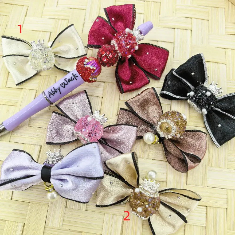 Fabric Bowtie Crown Pearls Sugar Rhinestone Chain Acrylic DIY Fancy Beads