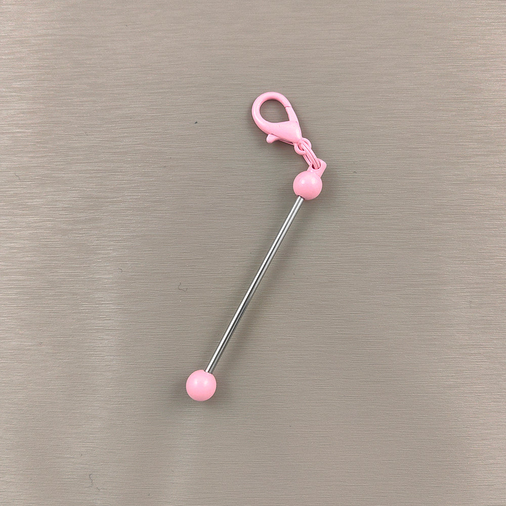 Creative Beadable Bar Mini Metal DIY Beadable Keychains-2PCS