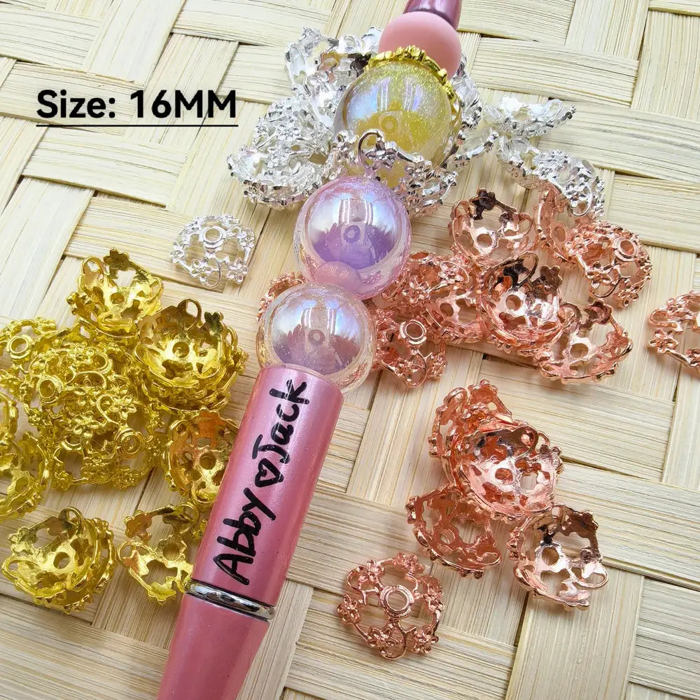 Flower Bead Caps Cages, 16MM