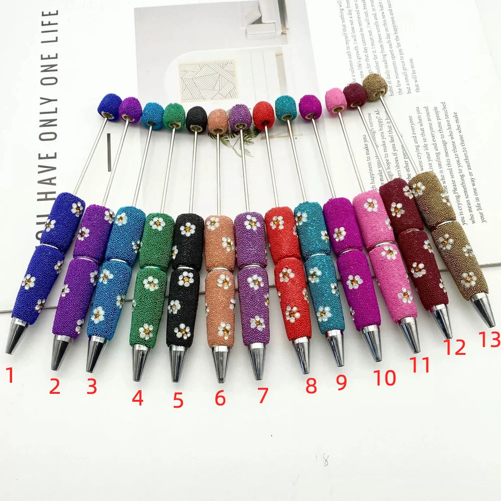 Flower Beadable Rhinestone Pens