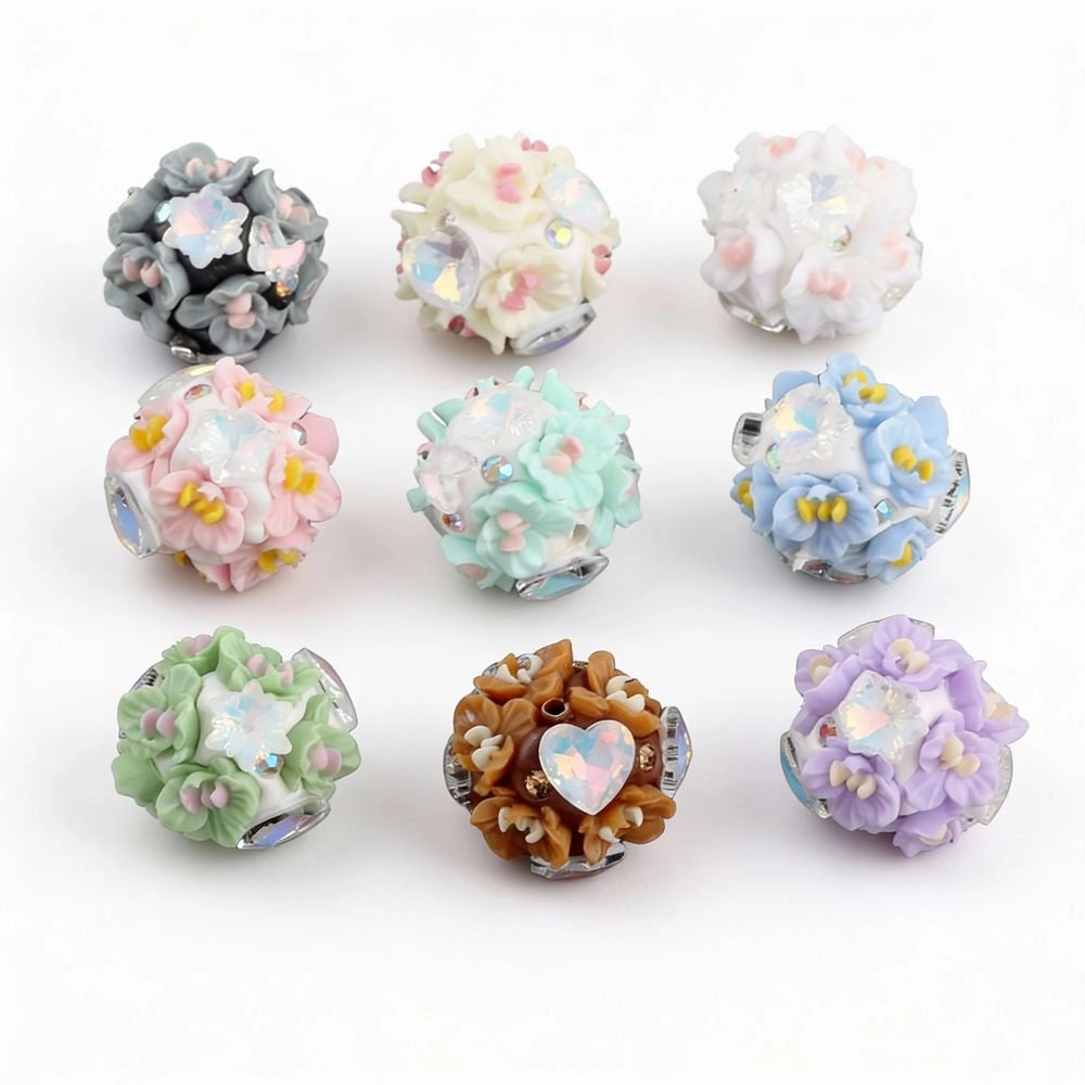 Flower Heart Rhinestone DIY Fancy Beads-Random Mixed
